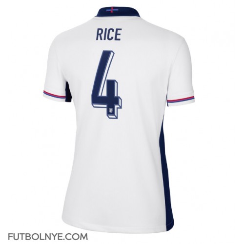 Camiseta Inglaterra Declan Rice #4 Primera Equipación para mujer Eurocopa 2024 manga corta